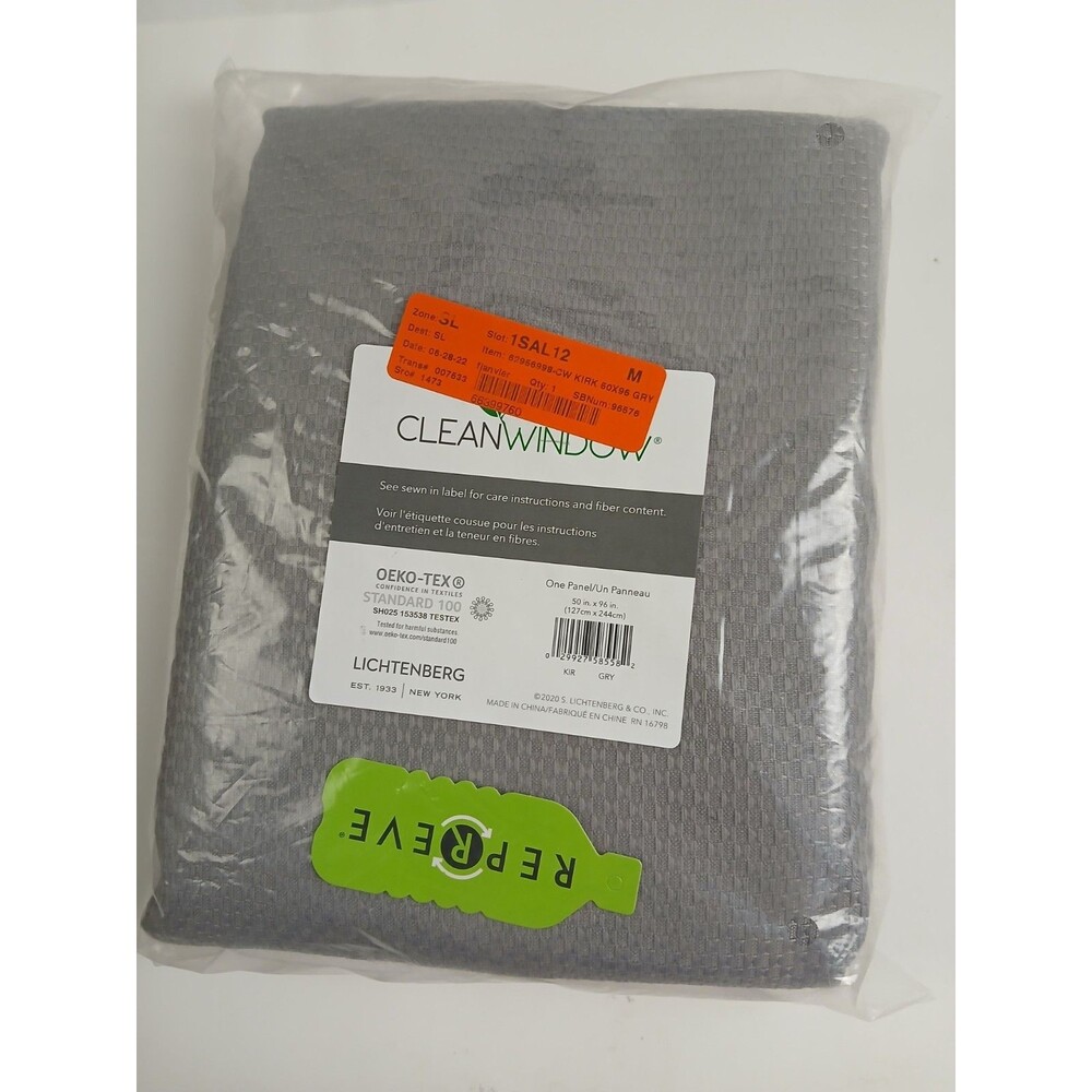 Lichtenberg Clean Window 'Gray' Semi-Sheer Grommet Curtain 50x96 #CT21